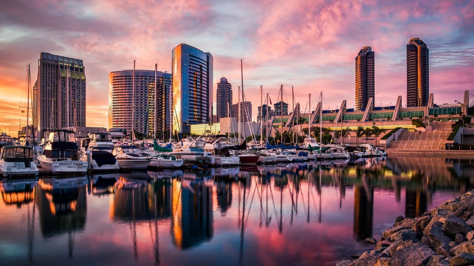 San Diego skyline at sunset